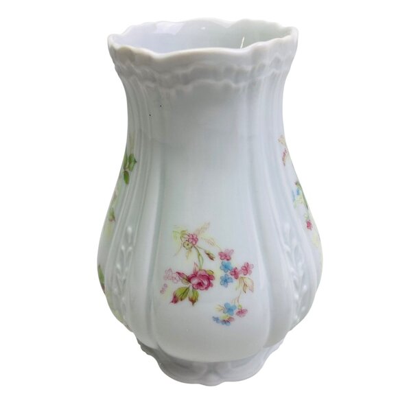 Vintage Haviland Limoges France Floral Porcelain Set - Vase, Tray, Trinket Box - Picture 5 of 13